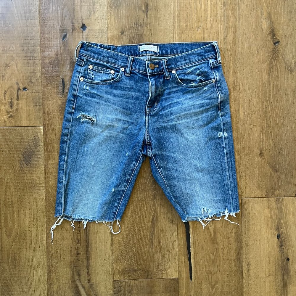 Madewell Distressed Denim Jean Cutoff Shorts, Size 28